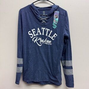 NHL Heathered Blue Lace-Up Hoodie